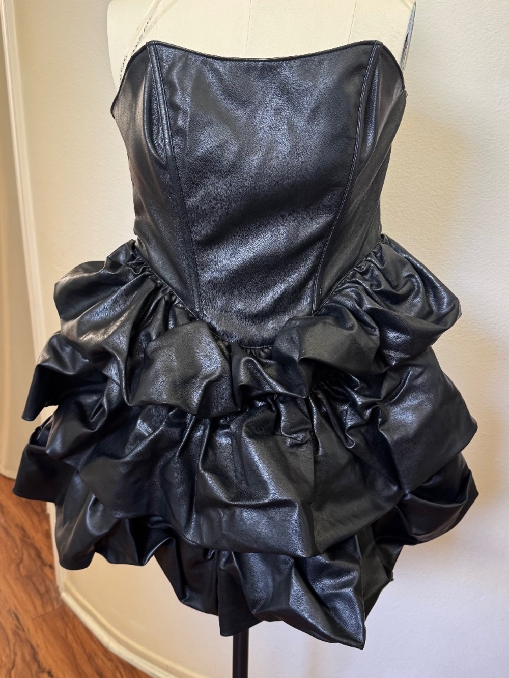 NWT - Dolls Kill - Current Mood - faux leather black dress (Large)